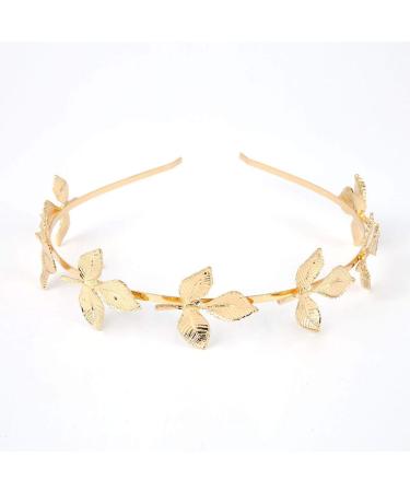 Leaf Greek Goddess Bridal Headband - Dainty Gold Hair Crown for Women - Buy Online on GoSupps.com