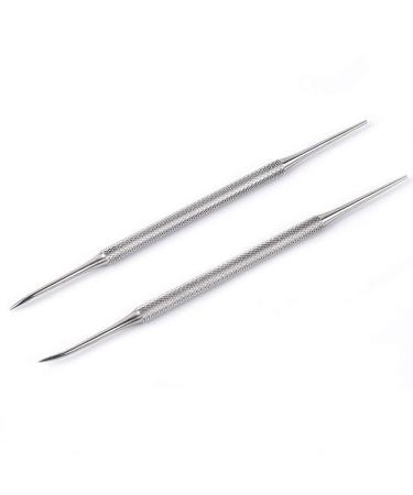 2pcs Stainless Steel Nail Groove Dirt Pick Double Head Toenail Remover Pusher File Cuticle Pedicure with Non Slip Hand Toenail Pick Tool Accessories - Buy Online on GoSupps.com