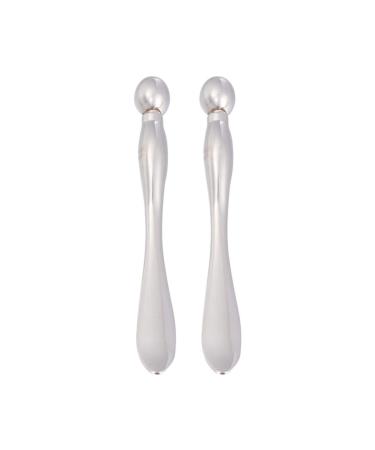 Minkissy Eye cream application glandors 2 pieces of face-and-eye scooter massage spatula eye care applicator sticking stick for the facial massage (silver) - Buy Online on GoSupps.com