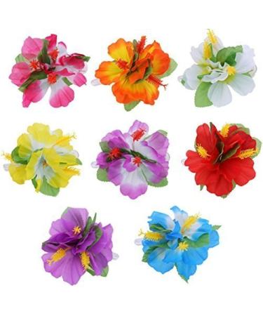 Quickdraw 6 x Hula Girl Hibiscus Flower Hair Clips Lei Hawaii Ladies Costume Accessory