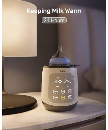 5-in-1 Baby Bottle Warmer with LCD Display - Fast Heating & Thawing, BPA-Free, Accurate Temperature Control - Grey White - Buy Online on GoSupps.com