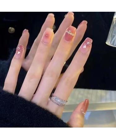 Temperament to Enhance The Nail Patch Hand-Made Custom-Made Nail Slightly Drunk Blush in The Square Nail wear Nail 2023 New Nail Patch Nail Patch (10-Piece Pack) (Size : S) Small - Buy Online on GoSupps.com