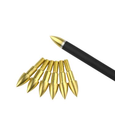 ZSHJGJR 24pcs Archery Target Field Points 75 Grain Screw in Bullet Points Hunting Arrowheads Arrow Tips for Target Hunting Shooting Practice gold