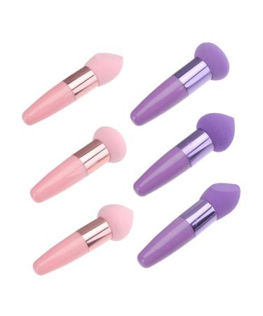 SKISUNO 2 Sets Beauty Pen Concealer Sponge Body Powder Puff Mushroom Foundation Sponge Cleaning Tool Makeup Pen Make-up Puff Pen Sponge Brush Travel Purple Loose Powder Cosmetic