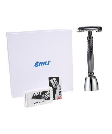 Beavorty 1 set manual razor ladies razor stand for safety razor women razor facial razor manual beard trash razor made of metal with base