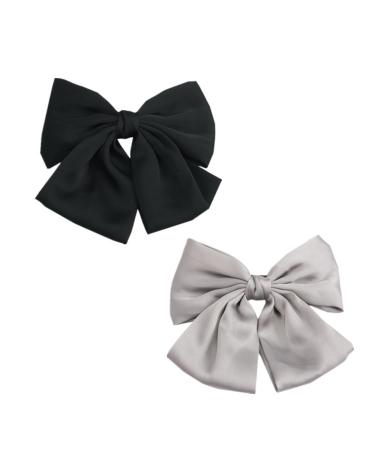 PIDOUDOU Set of 6 Big Satin Solid 8 Inch Bow Hair Clips - Women's Barrettes - Buy Online on GoSupps.com