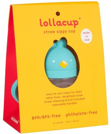 Made in USA Lollaland Weighted Straw Sippy Cup - Infant & Toddler Transition Cup | Shark Tank Product | Lollacup (Turquoise) with Straw Replacement Pack - Buy Online on GoSupps.com