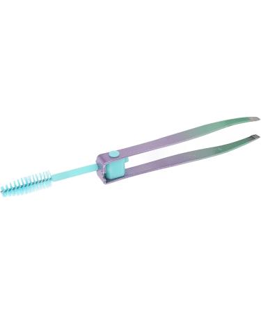 Sonew Stainless Steel Eyebrow Brush False Fake Eyelash Tweezers Small and Portable Multifunctional Tweezer for Repairing Eyebrows Green Violet Gradient - Buy Online on GoSupps.com