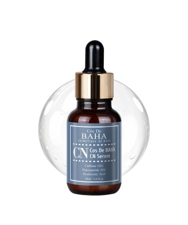 Cos De BAHA Caffeine 10% + Niacinamide 10% Serum 1 Fl Oz Lightweight Hydrating Face Serum with Hyaluronic Acid & Ferulic Acid (30 ml)