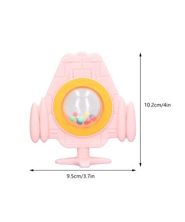 Flexible Silicone Teether - Safe Pink Airplane Shaped Teething Toy with Colorful Beads for Home & Travel - Buy Online on GoSupps.com