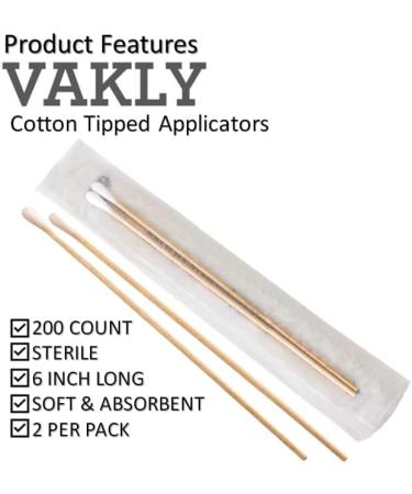 200 Sterile 6 Wooden Cotton Tipped Applicators - Medical Swabsticks for Location Application & Crafts - Buy Online on GoSupps.com