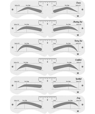 Artocct Eyebrow Template Kit - 6 Pairs Reusable Eyebrow Formers for DIY Makeup - Perfect for Beginners | International Shipping - Buy Online on GoSupps.com