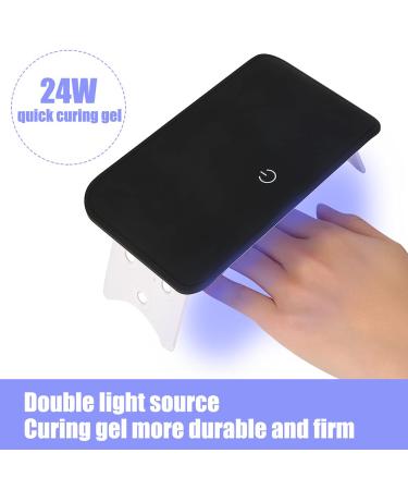 Pongnas Foldable UV-LED Gel Nail Lamp - Portable 24W Nail Dryer with Sensor for Fingernail & Toenail Polishes - Black - Buy Online on GoSupps.com