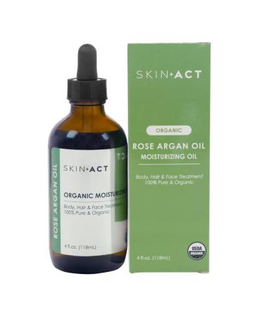 USDA Organic Argan Oil with Rose Oil - Instant Skin & Hair Moisturizer (4 OZ) | Best Hydrating Oil for All Skin Types - Buy Online on GoSupps.com
