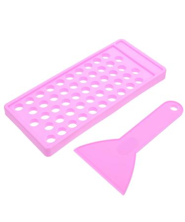 Outanaya Kit de Moules L vres DIY 2 Pi ces en Pp Violet Plateau de Remplissage 50 Trous 5g Spatule pour Fabrication de Rouge L vres Maison Fournitures Maquillage et Outils