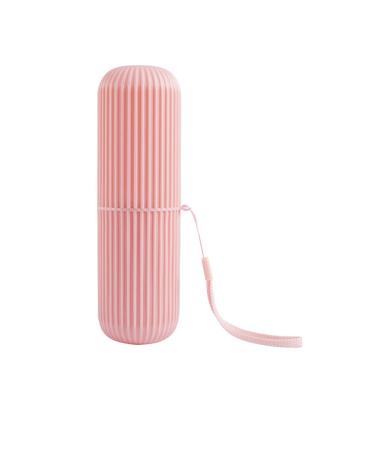 Digjobk toothbrush mug portable toothbrush toothpaste container storage box with cup organizer household travel outdoor holder bathroom accessories (color: pink) 196mm*60mm rose