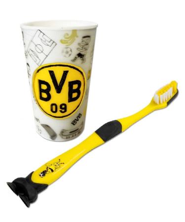 Borussia Dortmund Children's Dental Care Set - Doodle - (Emma Toothbrush + Toothbrush Mug) BVB 09