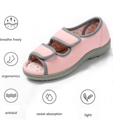 Womens Diabetic Shoes - Adjustable Extra Wide Sandals for Arthritis Edema Swollen Feet - Dark Gray XXL - Buy Online on GoSupps.com