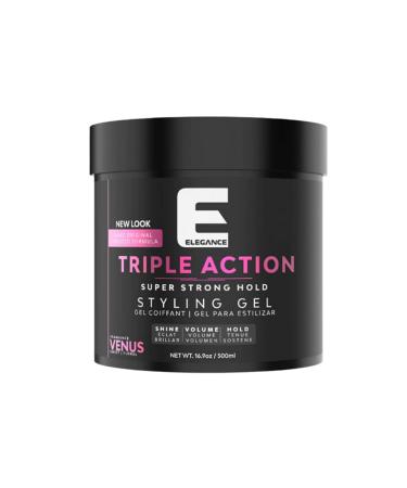 Elegance Triple Action Hair Gel Venus Strong Hold 16.9 Oz 1.05 Pound (Pack of 1) VENUS