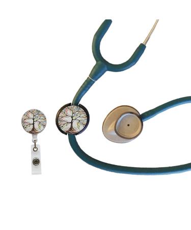 ROFLYER Stethoscope ID Tag with Retractable Badge Reel - Colorful Tree of Life Design for Medic, Nurse, Doctor, Vet, EMT - Buy Online on GoSupps.com