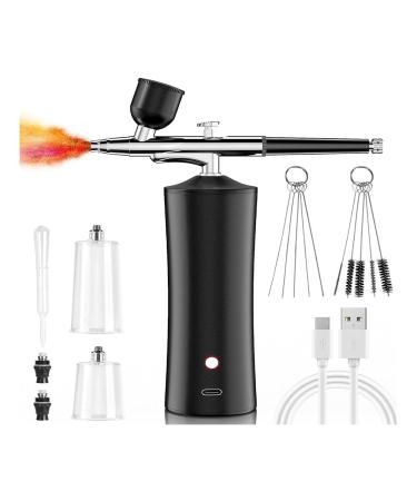 TRIPPER Airbrush Kit 30PSI Cordless Rechargeable High-Pressure Non-Clogging Air BrushGun for Nail Art Painting Black