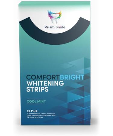 Prism Smile ComfortBright Cool Mint Teeth Whitening Strips 24 Pack with Bonus Treatments No-Slip Grip Technology Professional Whitening Treatment - Buy Online on GoSupps.com