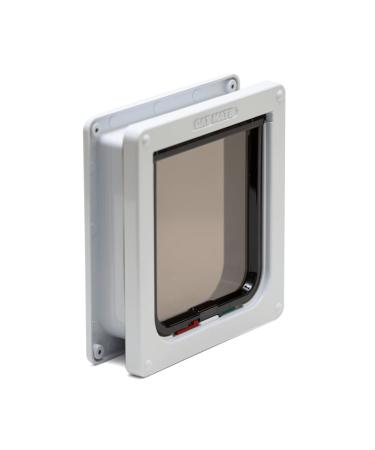 Cat Mate 4 Way Locking Cat Flap with Door Liner, White With Door Liner 9.25 x 7.75 x 2.25 White Single