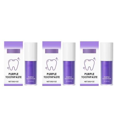 Purple Toothpaste - Gentle Teeth Cleaning Removes Stains/Yellowness & Odor Daily Teeth Care Fresh Breath(3PCS)