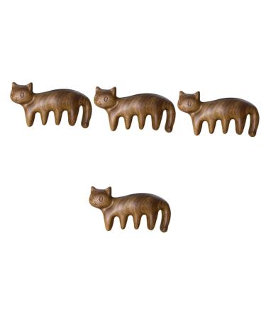 Fomiyes 4 pieces of kitten massage comb Head massage curb antistatic massage comb body massage devices scalp massager massage comb for the scalp combat cartoon massage head