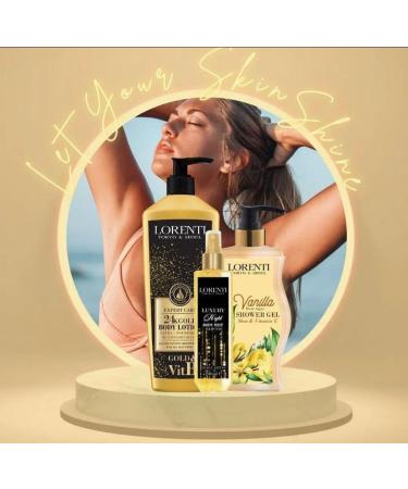 Lorenti Body Cream Lotion | 24K Gold Body Lotion | Ultra Nourishing Multi Vitamin Repair 400ml - Buy Online on GoSupps.com