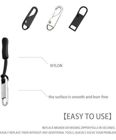 Rhys Zipper Set: 30 Removable Zinc Alloy Zipper Heads for Jackets Bags & Boots - Tool-Free Silver & Black - Buy Online on GoSupps.com