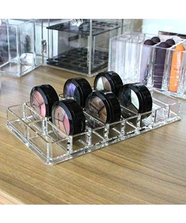 Anncus Acrylic Clear Double Row 16 Slots Makeup Organizer Eye Shadow Storage Box Jewelry Storage Case Lipstick Holder - (Color: Clear) - Buy Online on GoSupps.com