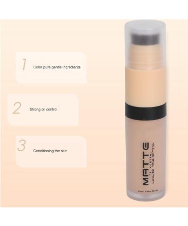 Liquid Foundation Liquid Makeup Base Full Coverage Long Lasting Built-in Brush Oil Breathable Skin Care (03) - Buy Online on GoSupps.com