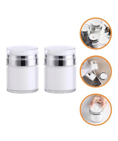 FRCOLOR 2pcs Airless Lotion Pump Jars - Press Cream & Lotion Containers with Lids - Durable Plastic for Travel & Home Use - Buy Online on GoSupps.com