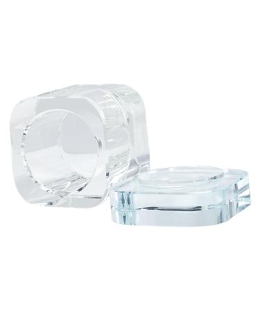 Milageto Nail Art Liquid Dish with Lid Bowl Cup Holder Practical Damping Dapping Dish for Home Salon Clear