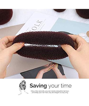 Teenitor Donut Hair Bun Maker Set - 7 Pieces (Dark Brown) with Elastic Bands and Hair Pins - Buy Online on GoSupps.com