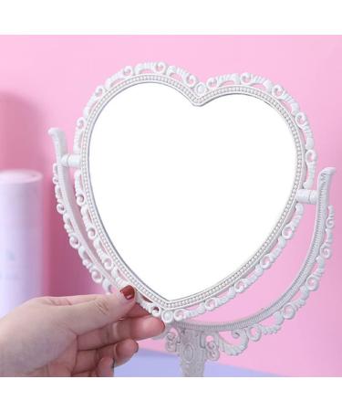Hiinice Heart Shaped Rotatable Double Sided Makeup Mirror - Beige - Buy Online on GoSupps.com