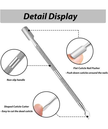 Cuticle Remover Tool Set with Cuticle Cutter and Cuticle Pusher Stainless Steel Professional Cuticle Nipper and Pusher Nail Care Tools for Salon and Level Mani-Pedi at Home - (Silver) - Buy Online on GoSupps.com