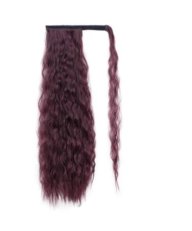 Vibrant Corn Wavy Long Ponytail Synthetic Wig Wrapped In Clip Hair Extension With Brown Ponytail Hair Pieces 22inches 2011-BUG