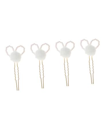 Angoily 2 Pairs Antique Hair Clasp Pearl Hair Clip Wedding Hairpin Bride Headpieces for Wedding Girl Hair Clips Flower Hair Clip Hair Accessories for Girls Hanfu Hairball Pair Clip Child