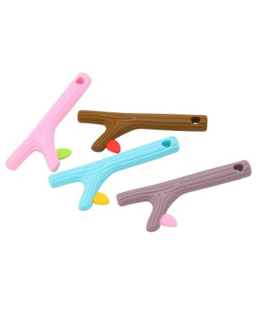 Silicone Baby Bite Ring Toys - Food-Grade Chewy Teething Straws for Toddlers | 4 Flexible Pieces for Massage & Comfort - Buy Online on GoSupps.com