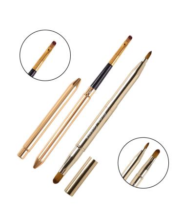 Revolving Portable Lip Brush Set - 2 Pieces for Easy Lipstick & Gloss Application - Buy Online on GoSupps.com