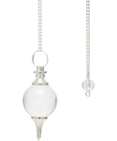 Pendula White Quartz Pendulum with Chain | Natural Gem Water Drop Radiesthesia Heilstein | 4cm Pendulum & 17cm Chain | Mountain Crystal Jewelry - Buy Online on GoSupps.com