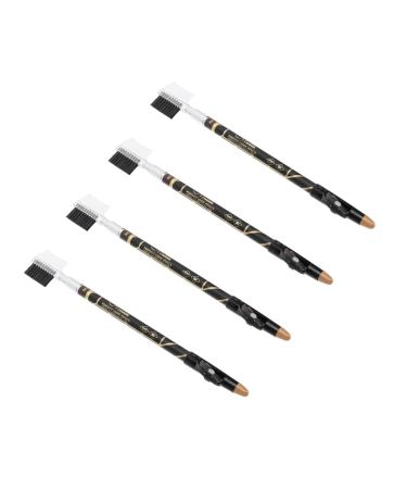 Healeved 12 Pcs Two-in-one Eyebrow Pencil Brown Eyeliner Pencils Eyebrow Pencils with Pencil Sharpener Wooden