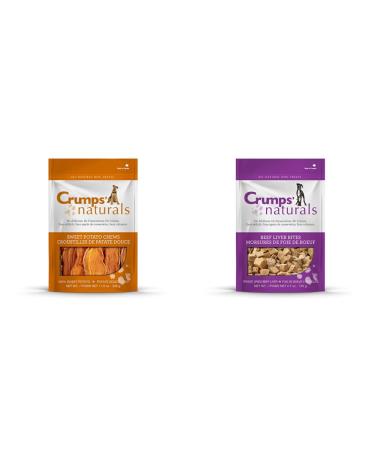 Crumps' Naturals Sweet Potato Chews 11.6oz / 330g (SP-330) + Crumps' Naturals Beef Liver Bites for Pets 5.5oz