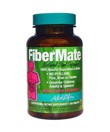 Aloe Life - FiberMate Tablets Body Detox & Stool Softener Contains Vegetables & Herbs Gentle Irregularity Relief Safe Digestive Support No Psyllium or Bran Gluten- & Dairy-Free (160 Tablets)