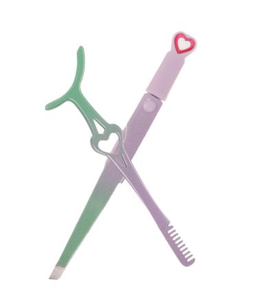 MERRYHAPY 1 Set False Eyelash Auxiliary Tool Tweezers Eyelash Clips Eyelash Applicator Lash Clip with Comb Eyelash Comb Beauty Accessories Stainless Steel