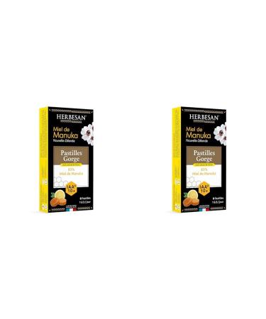 HERBESAN | PASTILLES MIEL DE MANUKA ACTIF PARFUM CITRON | IAA10+ (MGO263+) | 8 PASTILLES (Lot de 2) 1 unit (Lot de 2)