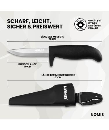 N mis Fishing Knife - 10 cm Stainless Steel Blade | Multi-Use Garden & Carving Knife | Durable Outdoor Knife with Quiver | Affordable & Sharp - Buy Online on GoSupps.com