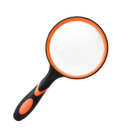 Reading Magnifying Glass | Anti-Slip Handle Magnifying Glasses for Work | Magnifying Glass for Kids Kids Magnifying Glass High-Definition for Elderly Reading Orange1